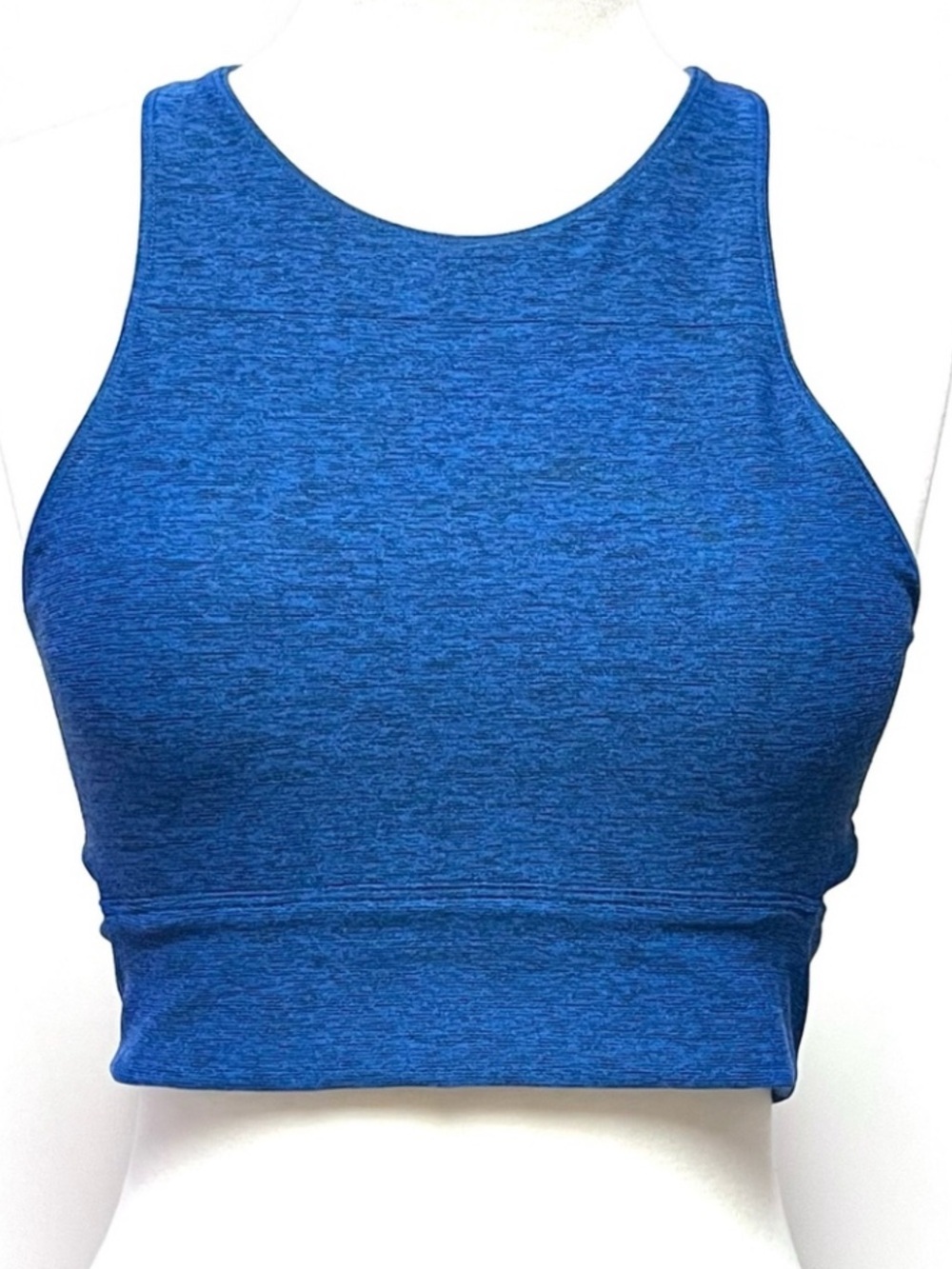 Outdoor Voices Slashback Cut Out Crop Top SZ S Workout Gym Blue Space dye